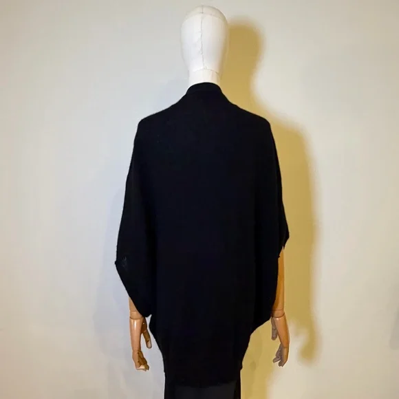 Aqua Cashmere 100% Cashmere Oversized Cardigan Black S NWOT